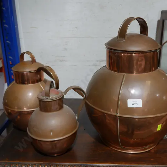3 copper milk cans
