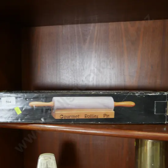 Boxed marble rolling pin and stand