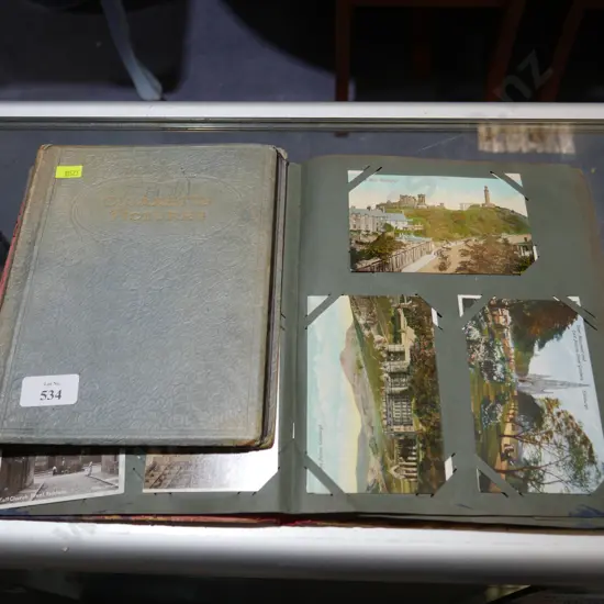 Postcard, cigarette card albums