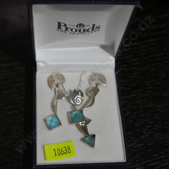 Sterling silver necklace and earrings