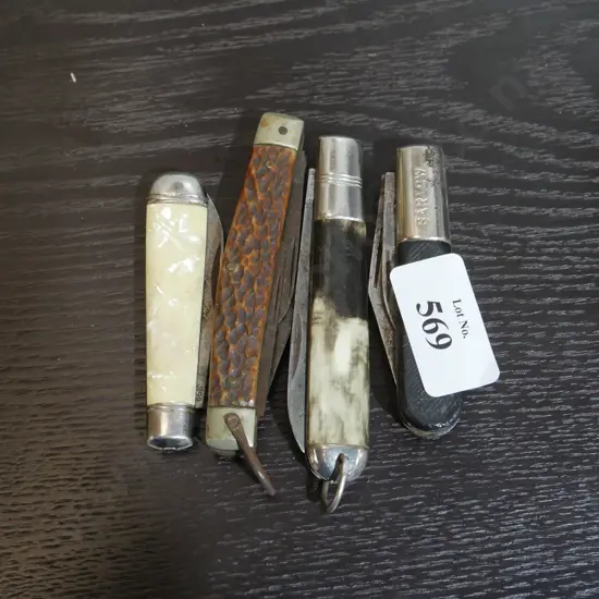 4 vintage pocket knives