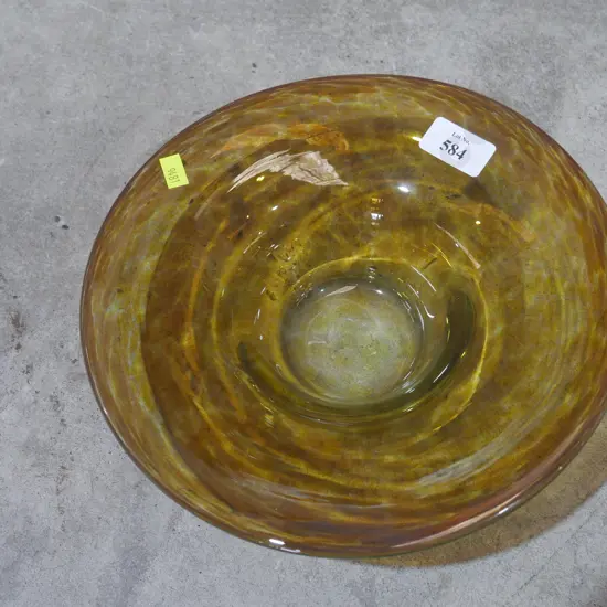 Art glass bowl signed