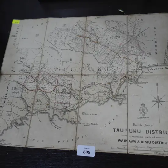 Catlins, Tautuku historic map