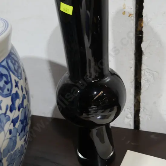 Black glass vase
