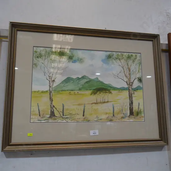 Framed watercolour