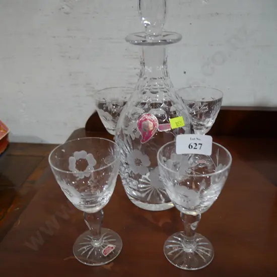 Royal Albert old country roses crystal decanter set