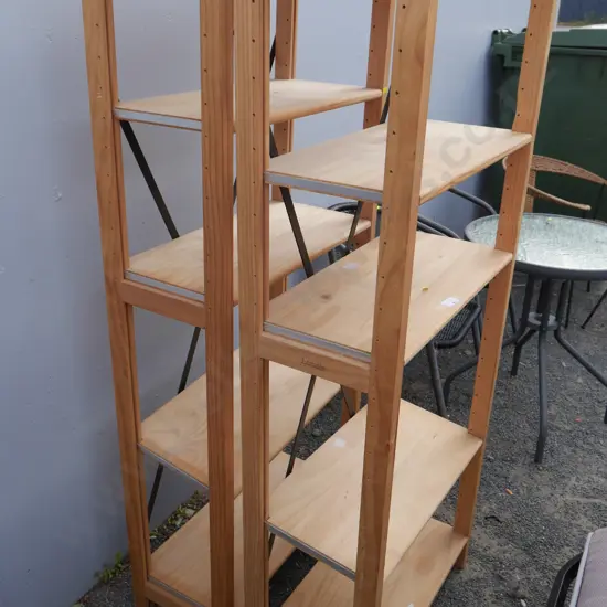 2 wooden shelves