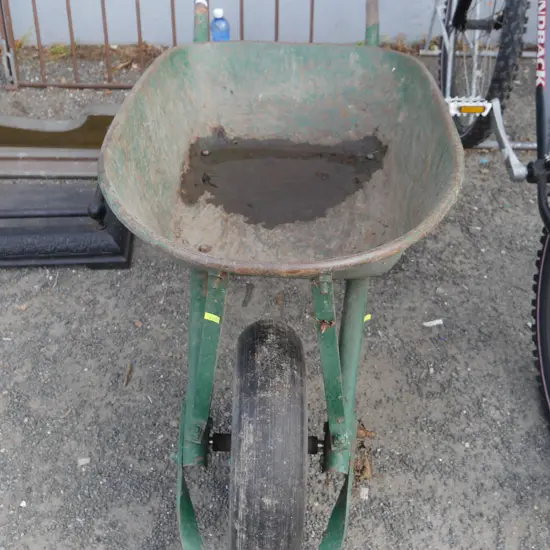 Green wheelbarrow