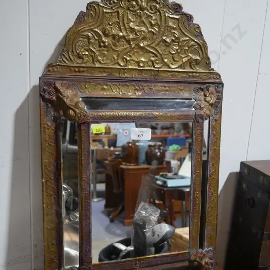 Brass frame mirror