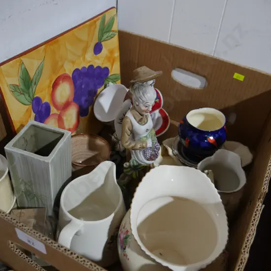 Figurines, china jugs etc