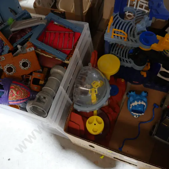 Bin and box of toys