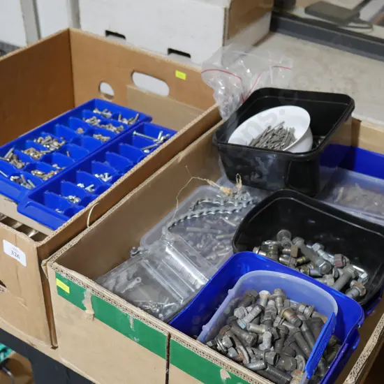 2 boxes Nuts bolts ect