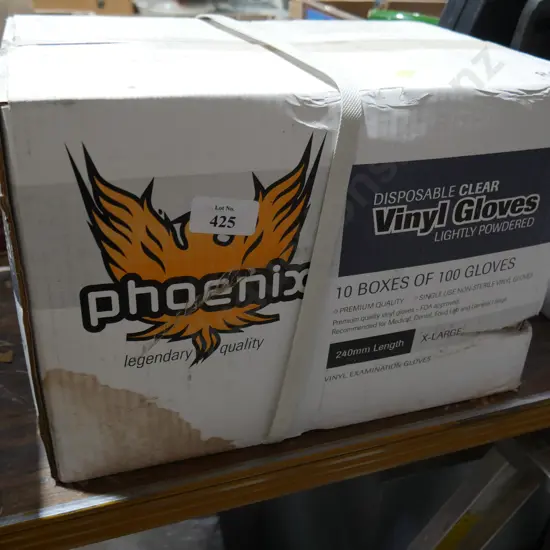 Box of vinyl gloves