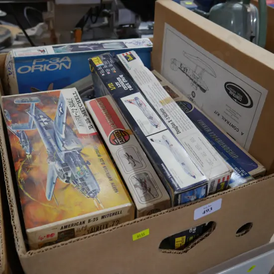 Box of plastic plane kits