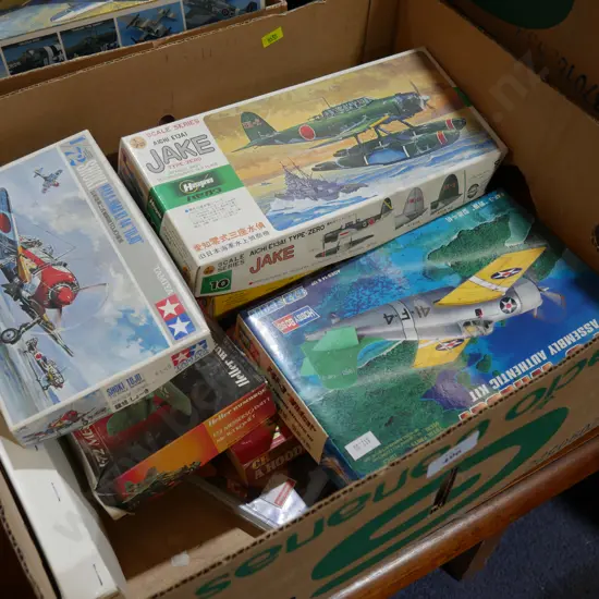 Box of plastic plane kits