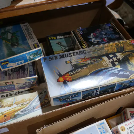 Box of plastic plane kits