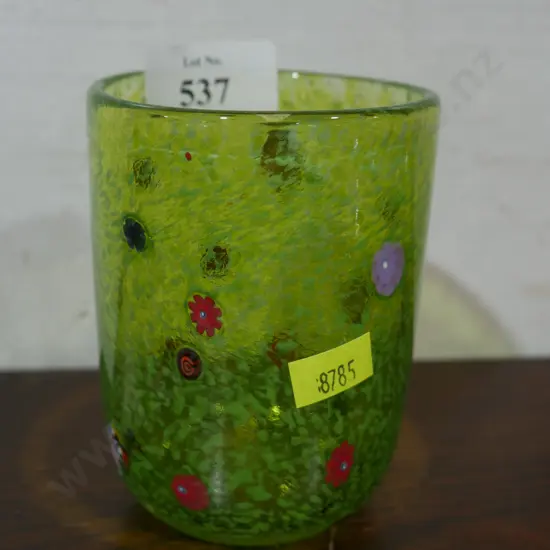 Signed art glass drinking glass