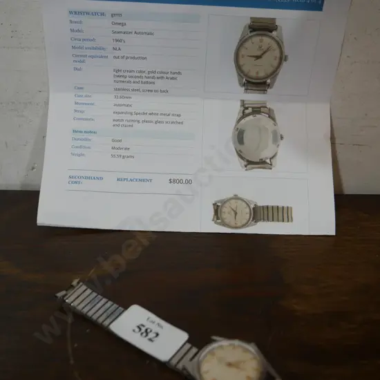 Omega gents watch - Val $800