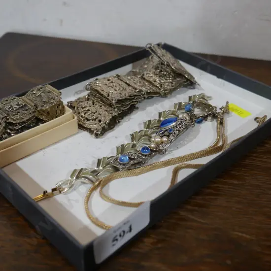 Assorted bracelets, necklace etc