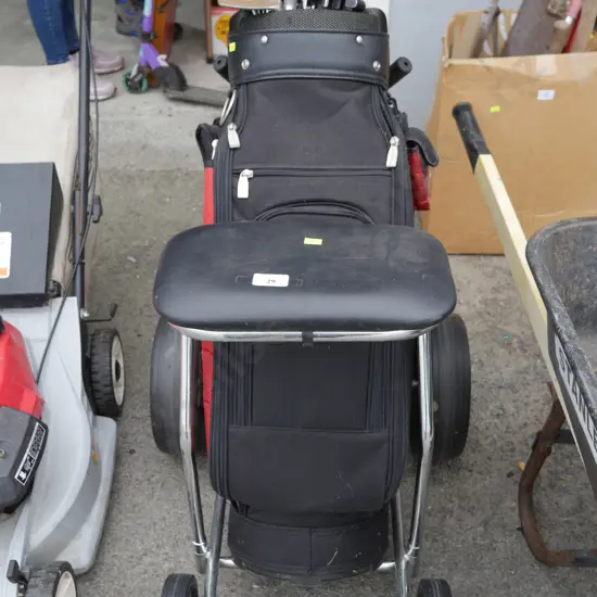 Golf clubs & trundler