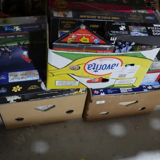 3 boxes of jigsaw puzzles