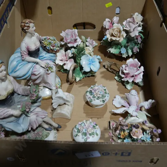 2 lady figurines etc