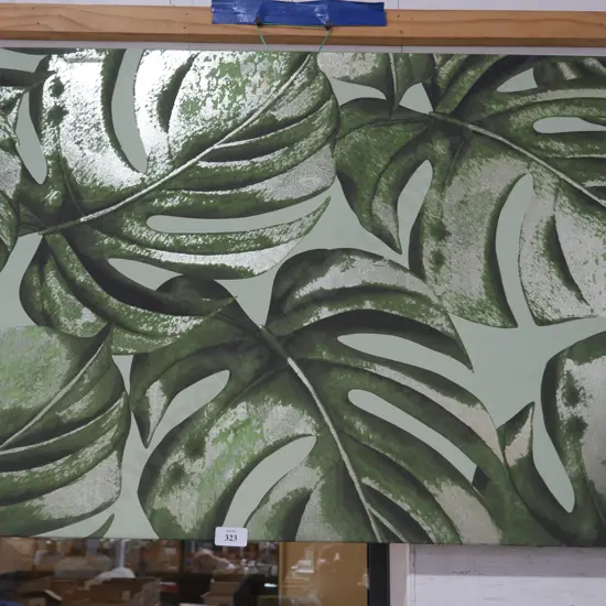 Green leaves canvas