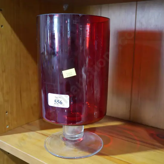Red glass vase