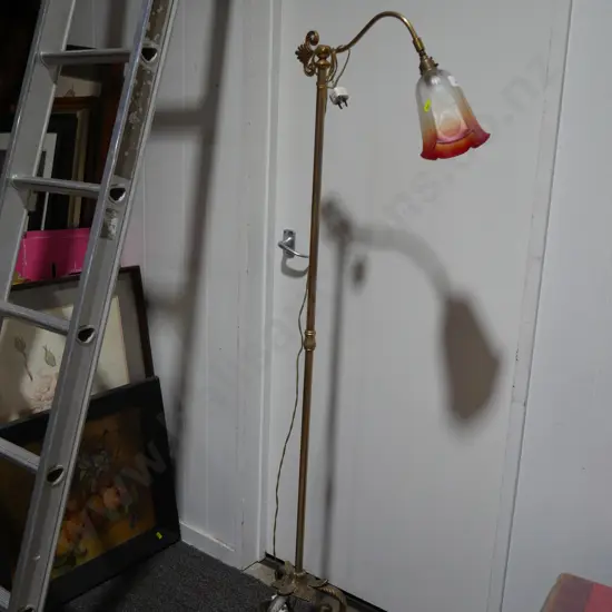 Vintage brass standard lamp