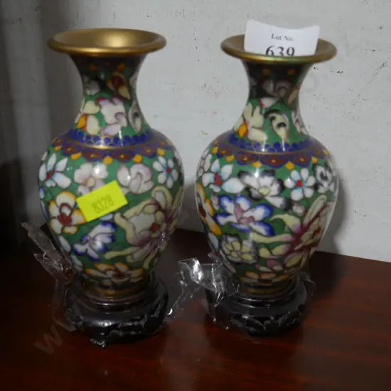 2 cloisonne vases