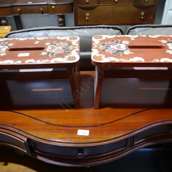 Pair painted stools