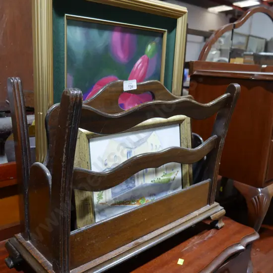 Magazine rack and pictures