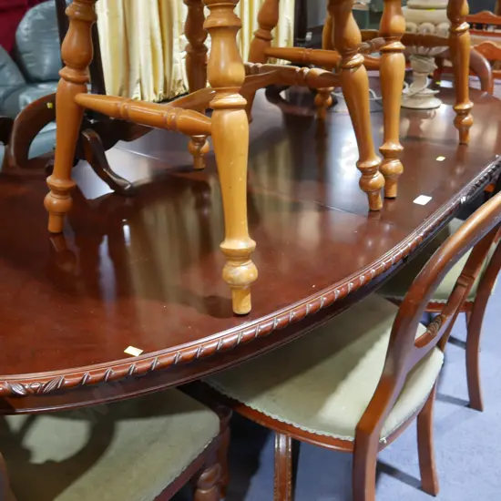 Mahogany dining table and 6 chairs