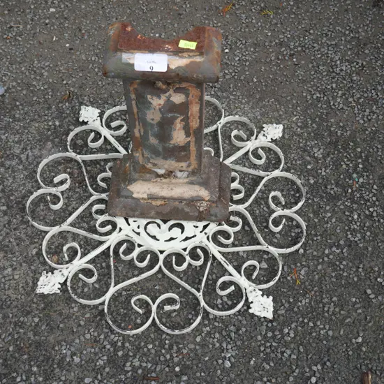 Cast iron door stop, metal fence hanging