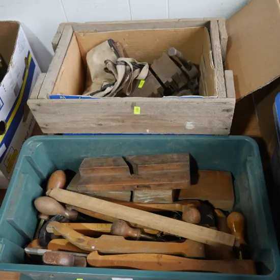2 boxes of tools, vice etc