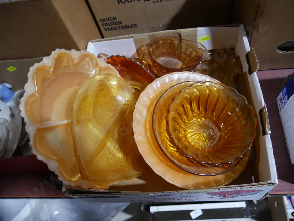 Amber carnival glassware Image 1++