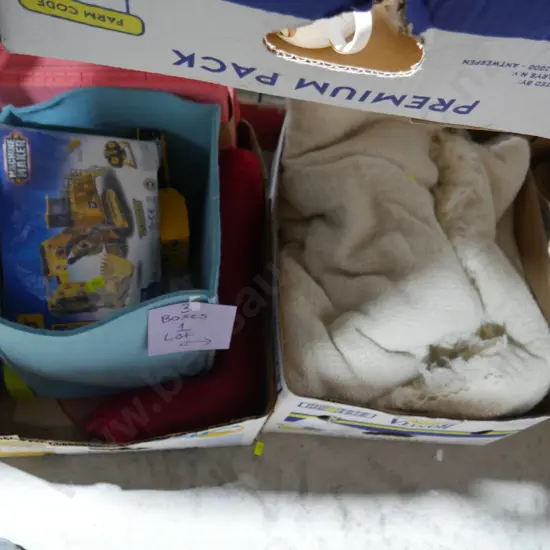 Three boxes of assorted items