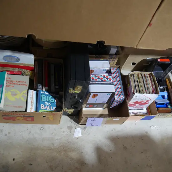 4 boxes book, office ware, briefcase etc