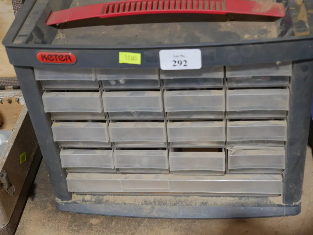 Plastic organising drawers and contents Image 1++