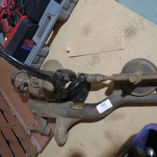 Old hand crank drill press etc
