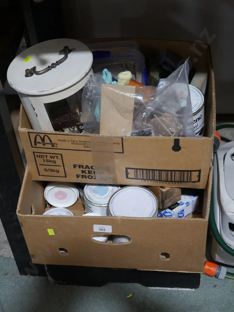 2 boxes paints etc Image 1++