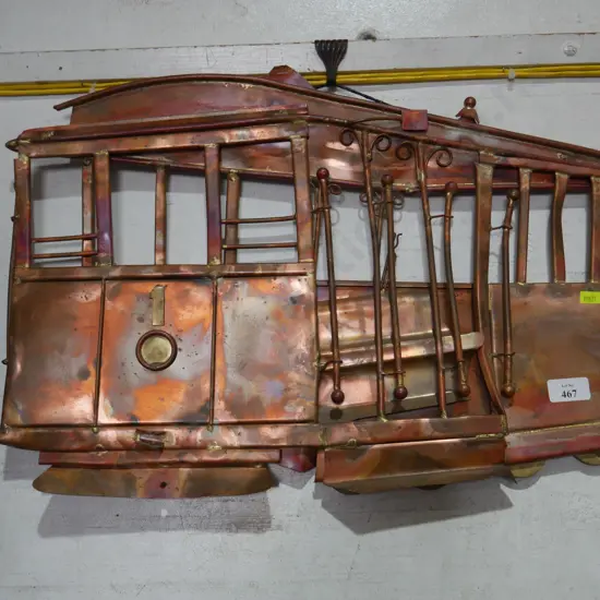 Copper tram wall hanging