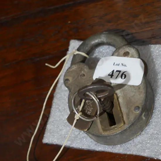 Vintage padlock and key