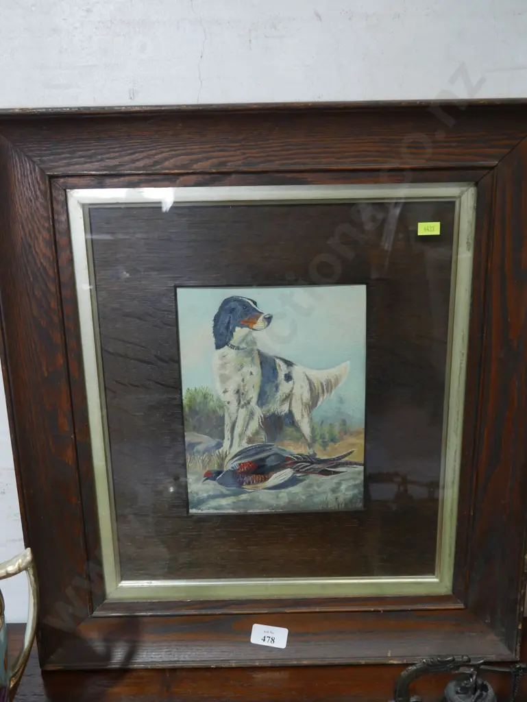 Pheasant and dog painting Image 1++