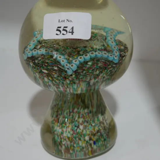 1850s Scottish glass mushroom paperweight