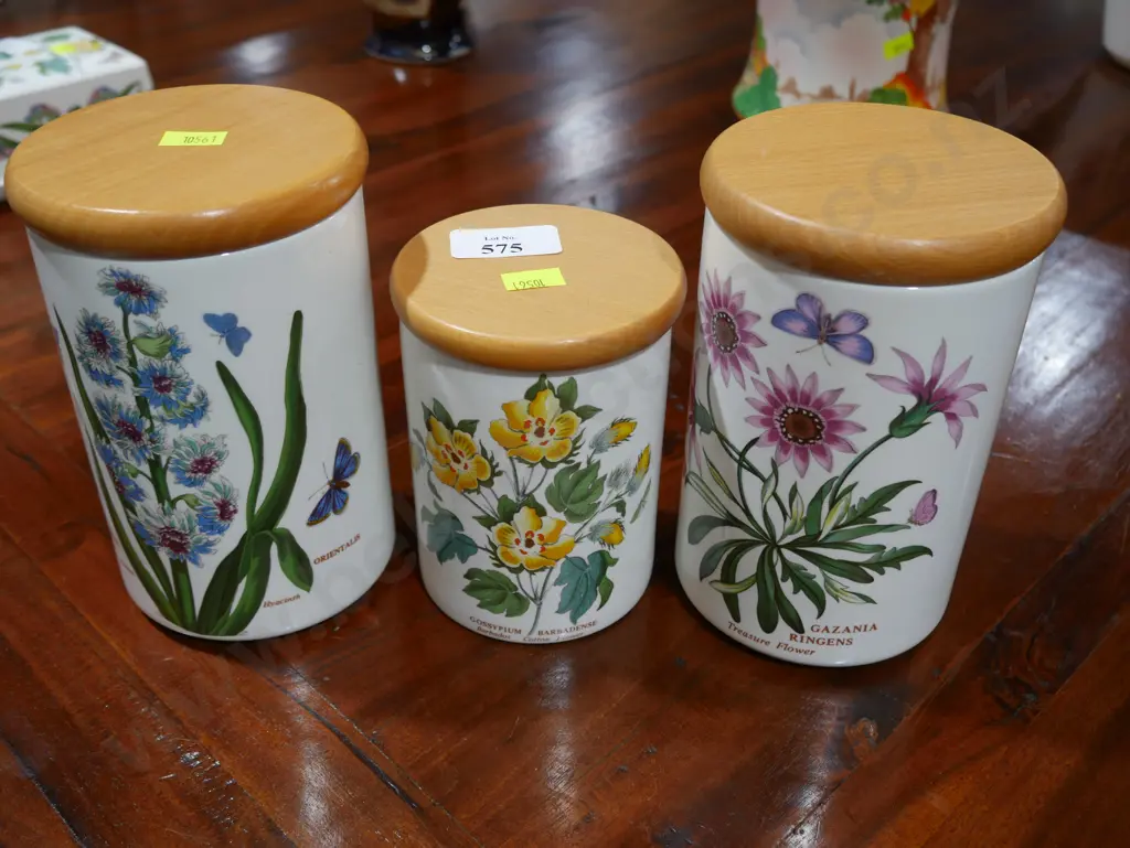Set of 3 Portmeirion The Botanic Gardens lidded containers Image 1++