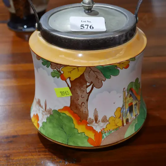 Palissy ware biscuit barrel