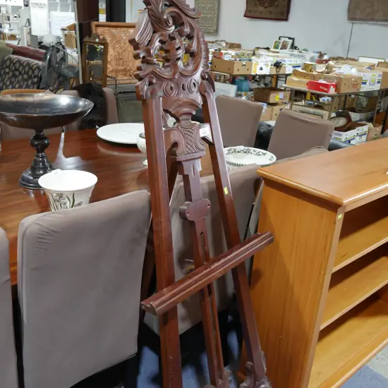 Carved wooden easel