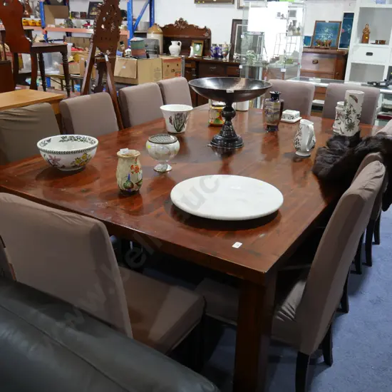 Large dining table and 12 chairs