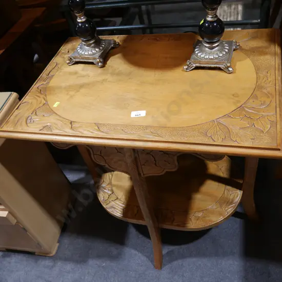 Carved two teir table